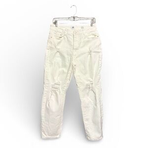 I & M White High-Rise Mom Jeans